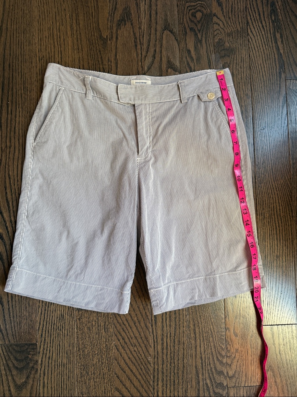 Dockers Pinstriped Bermuda shorts  in Light Gray and White